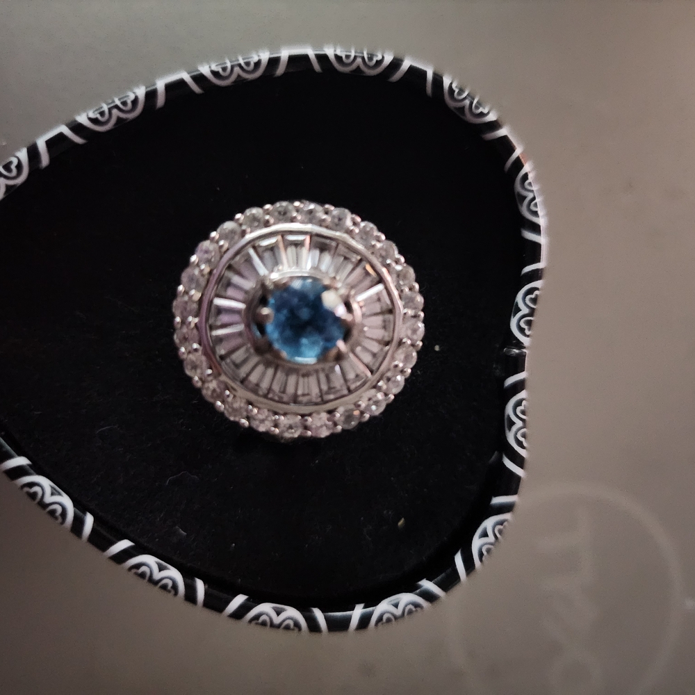 Elegant Silver and Blue Gemstone Ring